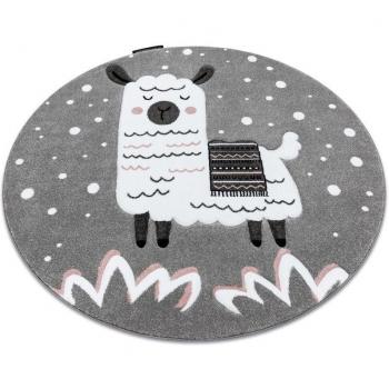 Tapis Cercle Lama Gris 140 cm