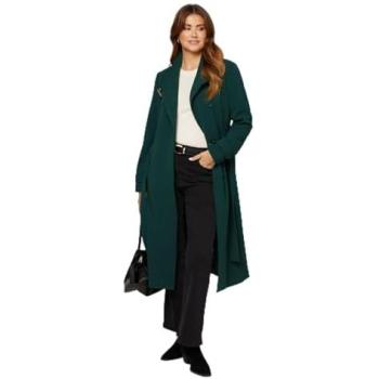 Wallis Women’s Double Crepe Wrap Belted Coat in Emerald – Size 12