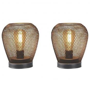 Luminaires LED métal bronze - Set de 2