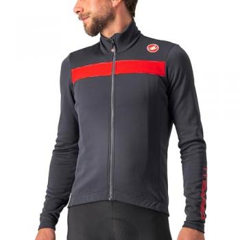 Maillot Castelli Puro 3 Manga Larga Gris Oscuro Rojo Reflectante - XL