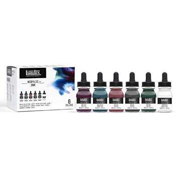 Set d'Encres Acryliques Liquitex 6x30ml Collection Mutée + Blanc