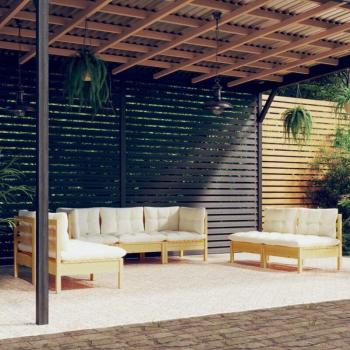 Furniture Limited Muebles de Jardín Premium con 7 Piezas y Cojines en Madera