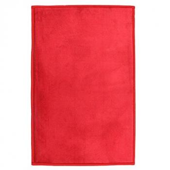 Tappeto d’Interno Flanella Rosso 60x90cm Microfibra Super Morbida Velvet Touch