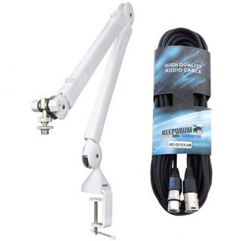 RØDE PSA1+ Mikrofonarm Weiss mit XLR-Kabel