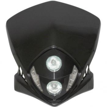 Tête de fourche 50 à boîte Replay DUKE noir à LEDs blanches + halogène 2x20W