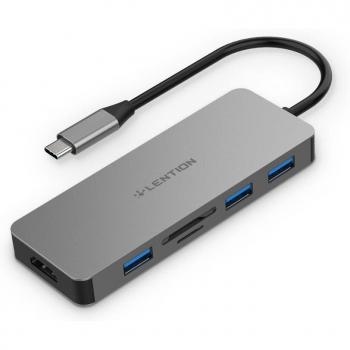 Adaptador USB‑C 4K con HDMI y 3 USB 3.0 para MacBook Pro, Air y Surface