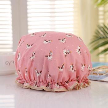 Double Layer Waterproof Unicorn Bath Cap - Reusable Elastic Shower Hat
