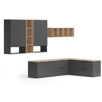 Vicco - Wohnwand Wido, Anthrazit, 9 Teile