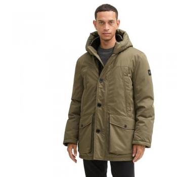 TOM TAILOR Herren Parka, Arctic Jungle Soil Green, Größe M