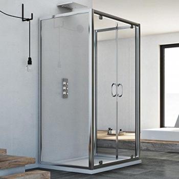 Mampara de Ducha IDRALITE Sintesi Trio 2 Hojas 70x110x70 cm H185 Vidrio Transparente
