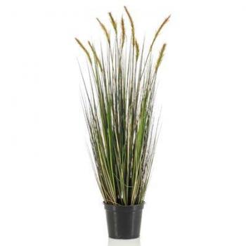 Emerald - Alopecuro Erba Artificiale Autunno in Vaso di Plastica 90 cm