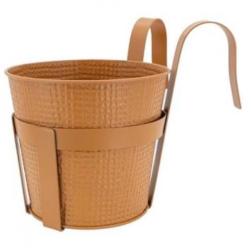 Cache-pot décoratif en métal camel
