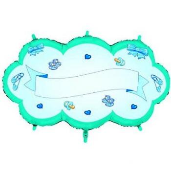 PALLONCINO MYLAR ELIO NUVOLETTA CELESTE CM 90X48 NASCITA FESTE E PARTY