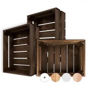 Obstkiste in Holzdesign – Wein- & Apfelsammlung