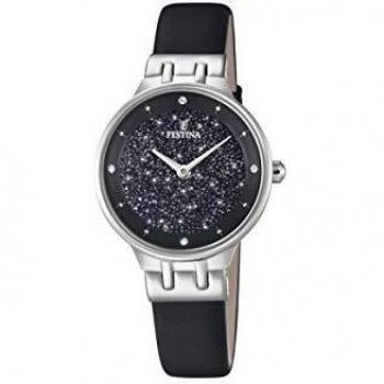 Festina Elegance – Damenuhr in Schwarz, analog-quarzdigital, Lederarmband