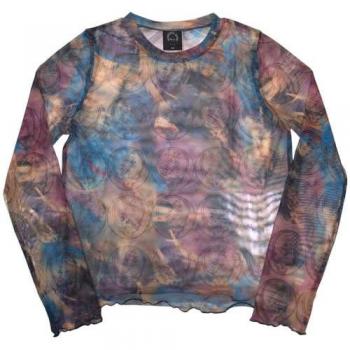 Stealy Purple Mesh Crop Top – Women’s Long Sleeve