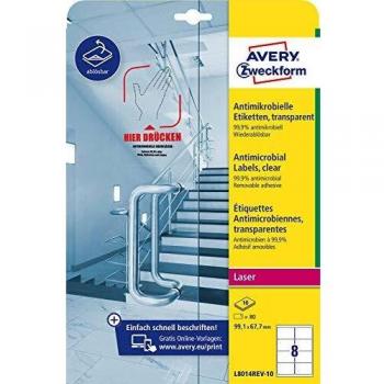 Avery Zweckform antimikrobielle Folie 99,1x67,7mm