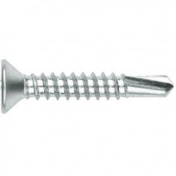 Tornillo broca rosca chapa cabeza plana, largo r/chapa 38mm, diámetro rosca chapa 3.9mm (caja 500)