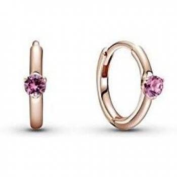 Pendientes Pandora de oro rosa con cristales