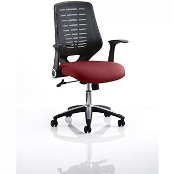 Dynamic Tilt & Lock Task Operator Chair Folding Arms Relay Black Back, Ginseng Chilli Seat Without Headrest Medium Back