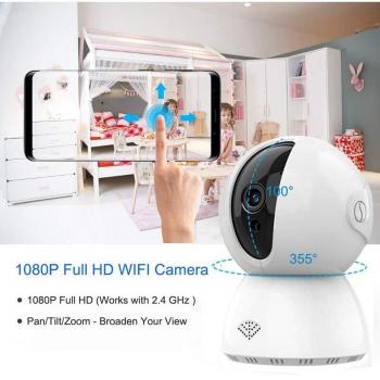 Moniteur bébé HD 1080p avec caméra 2.4 GHz Wi‑Fi et prise américaine
