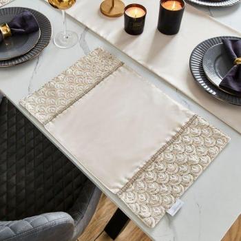 Gold Deco Sequin Dining Placemats – 4 Pack