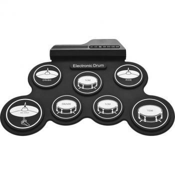 Portable USB Roll-Up Silicone Drum Kit - 7 Pads with Sticks and Pedals for Beginners