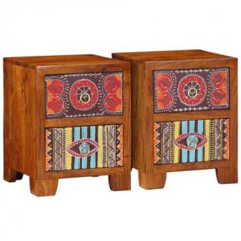 Conjunto de Armários de Cabeceira 2 Peças 35x35x45 cm Madeira Maciça