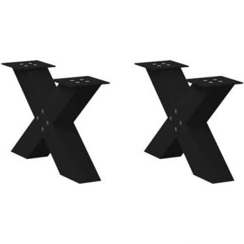 Gambe per Tavolino da Caffè 2 pz Nero 60x(30-31) cm