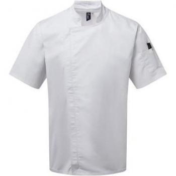 Giacca da chef unisex a maniche corte con chiusura a zip 2XL bianca