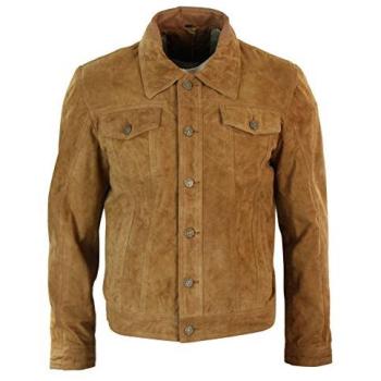 Vintage Tan Leather & Suede Trucker – Men's 5XL