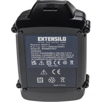 Pack de 3 Batteries EXTENSILO pour Worx WG259E.9, WG329E, WG320, WG322, WG323, WG321, WG329E.9 (2500 mAh, Li-ion, 18 V)