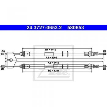 Cable de freno de mano ATE 24.3727-0653.2