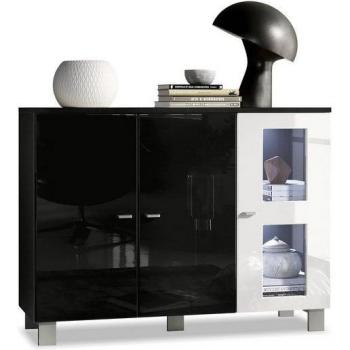 Denjo Sideboard mit Beleuchtung Schwarz/Weiß