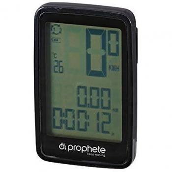 Prophete Unisex – Erwachsene drahtloser Fahrradcomputer, Li-ION-Akku, schwarz, One Size