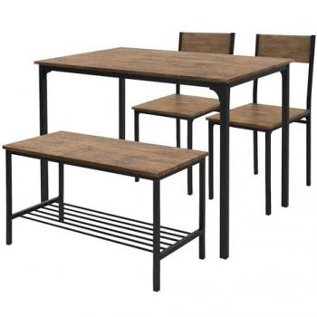 Set Tavolo e Sedie Rustiche 4 Persone – Design Rovere