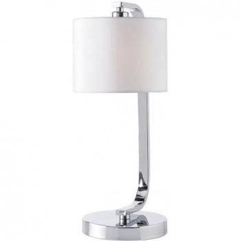 Lampadaire Canning chromé abattant blanc effet soie