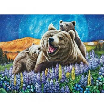 Broderie en diamant DIY « Ours Croisé » – Kit d’art mural 5D avec pierres strass