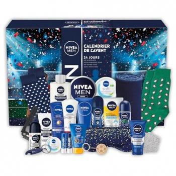 Calendrier de l'Avent Nivea Men 2024 - Coffret Beauté Homme 24 Produits avec Soins Visage, Corps & Lèvres