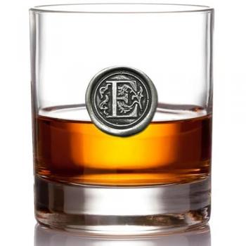 Custom English Pewter Co 11oz Whiskey Tumbler – ‘E’ Monogram Edition
