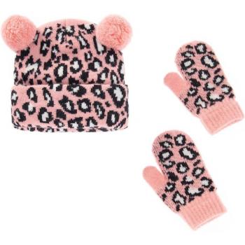Conjunto de invierno para niños: Gorros y guantes de punto leopardo