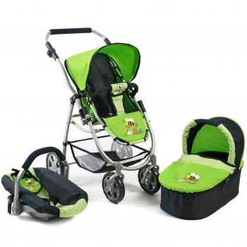 Bayer Chic 2000 637 16 – 3‑In‑1 Puppenfahrzeug „Emotion All In“ in Bumblebee-Grün