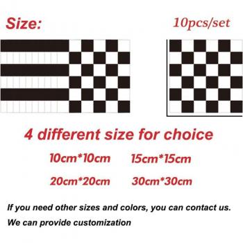 Thick Diagonal Black and White Mosaic Wall Decals