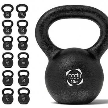 Body Revolution Cast Iron Kettlebell - Home and Gym Weights - Strength and Fitness Equipment for Men and Women, 4kg