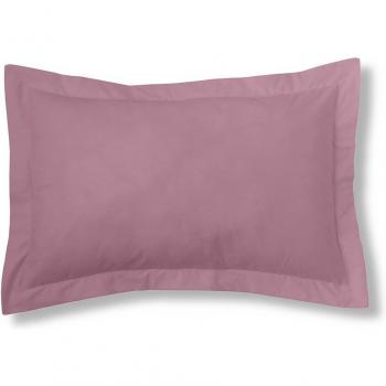 Funda de cojín tamaño 55 x 55 + 5 cm con detalles magenta y cuarzo