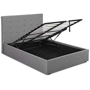 Lucca Fabric Ottoman Style Double Bed with Storage