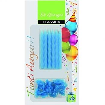 Candeline Compleanno Celesti Spirale Supporto Cereria Di Giorgio Modello 704_05 Blu