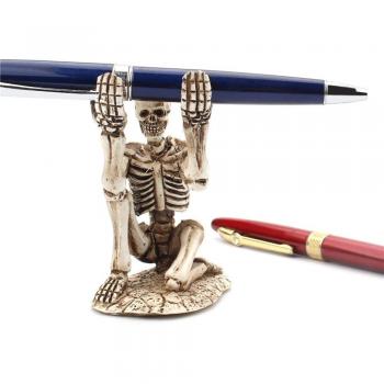 Vintage Skull Pen Stand for Office