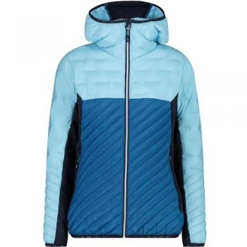Giacca con cappuccio CMP Hybrid Fixe PrimaLoft celeste donna - XS