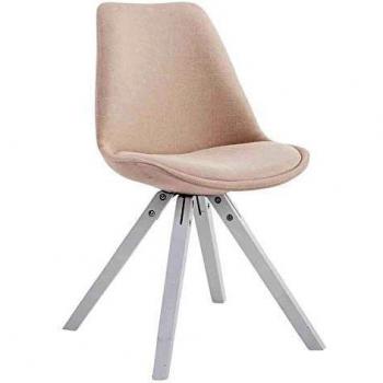 Chaise de Salle à Manger Toulouse - CLP - Pieds en Bois - Forme Carrée - Blanc